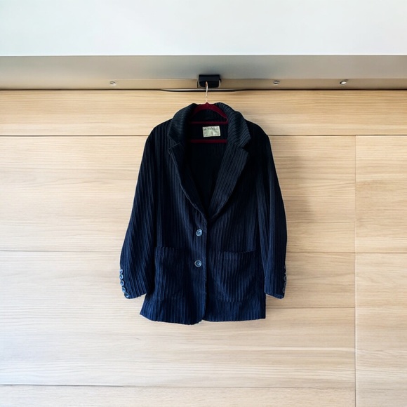 We the free soft, ribbed, black blazer - Picture 6 of 7